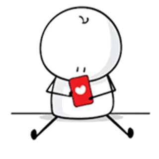 💌 siedzący, serce, kreskówka, telefon, prosty telegram sticker