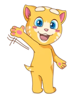 ✋ Talking Ginger chat, dessin animé, animal, roux, roux qui parle telegram sticker