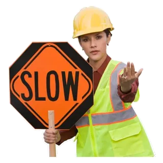 🤚 SLOW safety, construction, sign, roadwork, worker telegram sticker