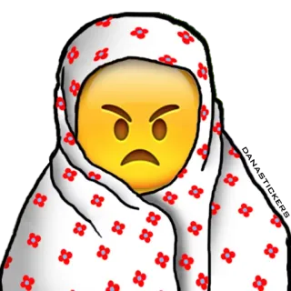 😠 emoji, boos, met capuchon telegram sticker