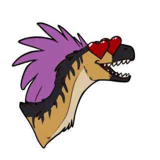 ❤️ 공룡, 하트 눈, 사랑, 만화, 동물 telegram sticker