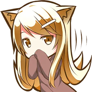 🙊 动漫, 猫娘, 漫画, 卡哇伊, Q版, 可爱, 插画 whatsapp sticker