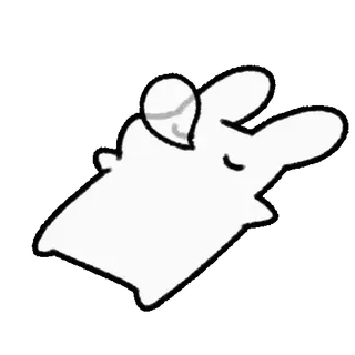 💘 conejo, durmiendo, lindo, animal, blanco telegram sticker