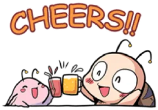🍻 CHEERS!! prost, feier, toast, trinken, cartoon, süß telegram sticker