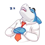 😴 ZZ ฉลาม, นอนหลับ, zz, เหนื่อย, นักธุรกิจ telegram sticker