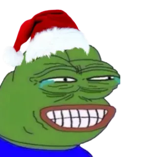 🎄 Pepe the Frog pepe, sapo, meme, natal, gorro de papai noel, lol, engraçado whatsapp sticker