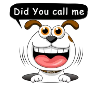 🙄 Did You call me chien, dessin animé, animal, mignon, question, appel telegram sticker