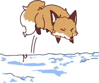 🤨 zorro, nieve, invierno, animal, saltando whatsapp sticker