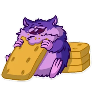 😵 仓鼠, 动物, 食物, 可爱, 奶酪, 卡通, 零食 telegram sticker
