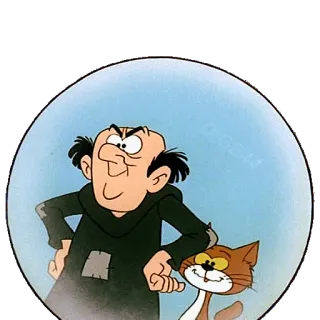 🔮 Gargamel The Smurfs cartone animato, mago, gatto, Puffi, malvagio telegram sticker