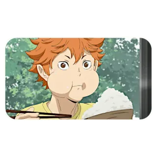 😳 Hinata Shoyo Haikyuu!! Аниме, Haikyuu, Хината Шоё, Еда, Рис, Чиби telegram sticker