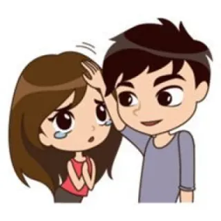 😢 การ์ตูน, คู่รัก, ความรัก, ความสบาย, ความรักใคร่ telegram sticker
