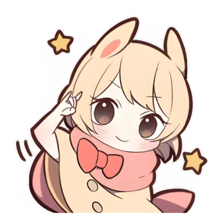 🙋‍♀ Аниме, Каваий, Милый, Стикер, Заяц, Уши telegram sticker