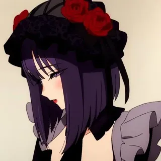 😞 Marin Kitagawa My Dress-Up Darling Anime, Donna, Cartoni animati, Personaggio, Gotico, Rose telegram sticker