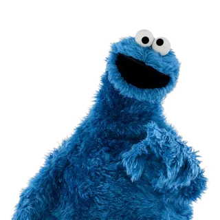 👉 Cookie Monster Sesame Street คุกกี้, มอนสเตอร์, เซซามีสตรีท, สีฟ้า, มัพเพ็ต, ตัวละคร telegram sticker