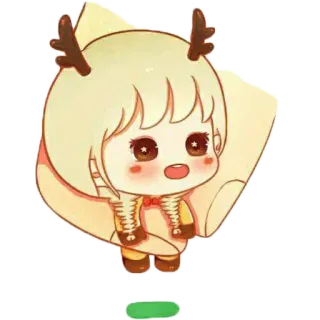 😄 Чиби, Милый, Мультфильм, Олень, Животное telegram sticker