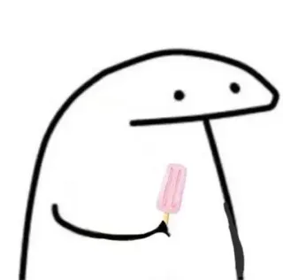 🌟 Stiker, Kartun, Manusia stik, Es krim, Merah muda, Makanan penutup telegram sticker