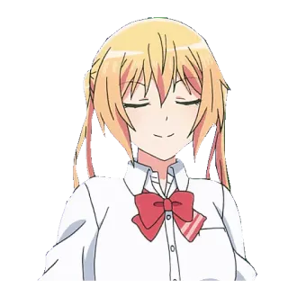 🙂 动漫, 女孩, 金发, 可爱, 校服 telegram sticker
