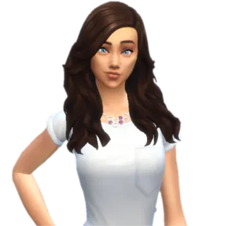 😟 sims, female, woman, cartoon, character telegram sticker