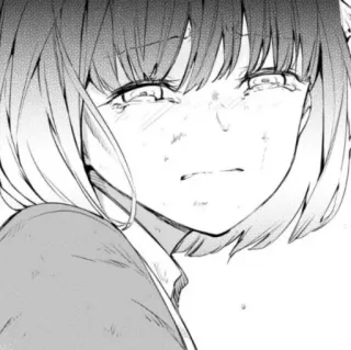 🌒 anime, menangis, sedih, manga, berkaca-kaca, gadis telegram sticker