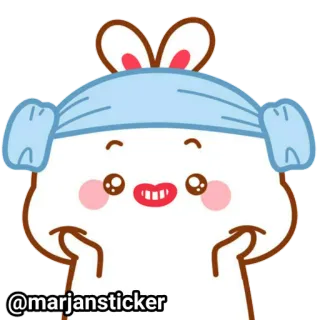 ❤️ @marjansticker кролик, мультфильм, милый, кавай, стикер, животное, уши telegram sticker