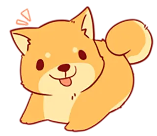 🐶 หมา, น่ารัก, สัตว์, สัตว์เลี้ยง, ชิบะ อินุ, การ์ตูน, ลูกหมา telegram sticker