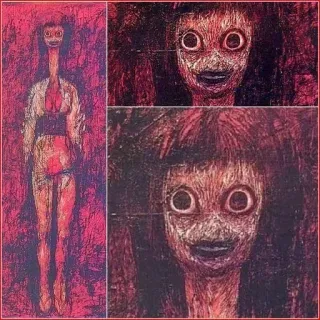 🔪 terror, espeluznante, miedo, pintura, monstruo, rojo telegram sticker