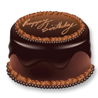 🎂 happy birthday gâteau, anniversaire, chocolat, dessert, fête, soirée whatsapp sticker
