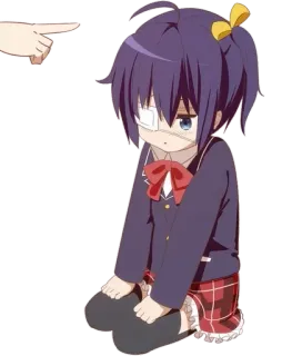 😥 Anime, Chica, Parche en el ojo, Linda, Dibujos animados telegram sticker