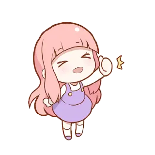 🙄 chibi, cartone animato, ragazza, carino, kawaii, anime, manga telegram sticker