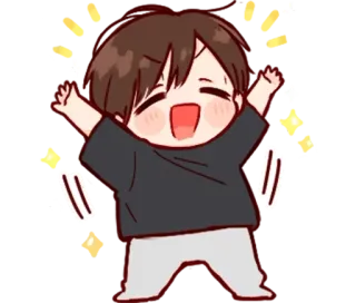 🎉 cartoon, happy, celebration, sparkles, joy, cute telegram sticker