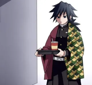 🧬 Giyu Tomioka Demon Slayer Anime, Demon Slayer, Giyu Tomioka, Personnage, Boisson, Nourriture telegram sticker