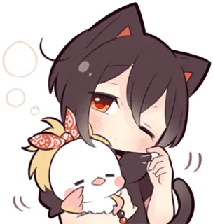 😪 リリ Anime, Orelhas de gato, fofo, Chibi, Kawaii, Ilustração whatsapp sticker