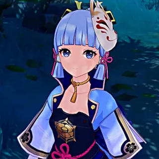 ❄️ Ayaka Genshin Impact Ayaka, Genshin Impact, Anime, Video game, Karakter, Topeng, Rambut biru telegram sticker