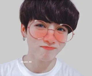 💜 jkxyler_ss คน, แว่นตา, kpop, เซลฟี่, ภาพเหมือน, น่ารัก whatsapp sticker