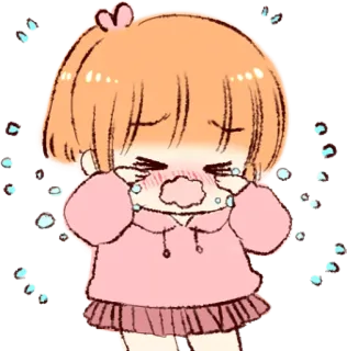 😭 Animé, Mignon, Pleurs, Chibi, Triste, Kawaii telegram sticker