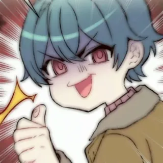 💬 Anime, Personaje, Manga, Dibujo animado, Expresión, Sonrisa burlona telegram sticker