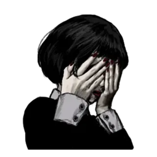 Грустная девочка @nyasticks telegram stickers