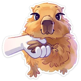 🤝 Капибара, Животное, Милый, Грызун, Рукопожатие telegram sticker