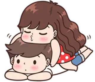 😙 amour, couple, dessin animé, relation, mignon, affection, romance telegram sticker
