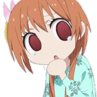 😶 Аниме, Стикер, Плачущий, Грустный, Эмоциональный, Мультфильм whatsapp sticker