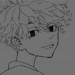 🧸 Anime, Manga, Ragazzo, Ritratto, Arte, Disegno telegram sticker