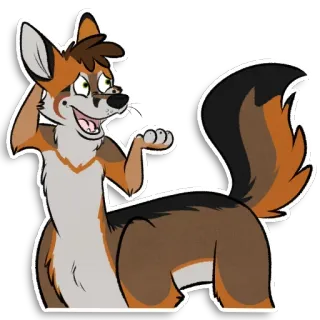 ☺️ Fellwesen, Cartoon, Tier, Hund, Fuchs telegram sticker