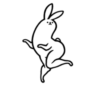 🐇 lapin, lapinou, animal, dessin animé, mignon, autocollant telegram sticker