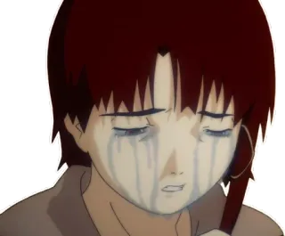 😭 Iwakura Lain Serial Experiments Lain anime, crying, sad, tears, lain, serial experiments lain telegram sticker
