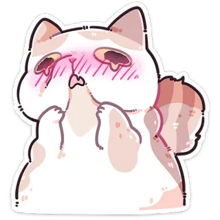 🫤 kat, schattig, blozen, dier, kawaii, sticker whatsapp sticker