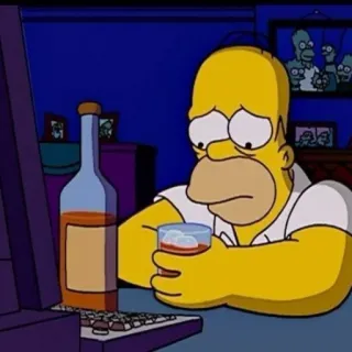 🍺 Homer Simpson The Simpsons Homer Simpson, traurig, Alkohol, trinken, Cartoon whatsapp sticker