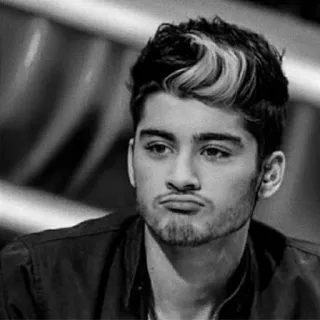 🖇 Zayn Malik 泽恩·马利克, 歌手, 单向乐队, 名人, 黑白 telegram sticker