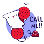 😗 CALL ME! gato, telefone, chamada, desenho animado, fofo telegram sticker