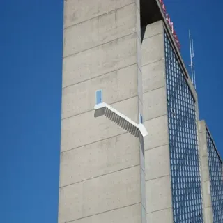 👁 building, architecture, stairs, urban, sky, concrete telegram sticker